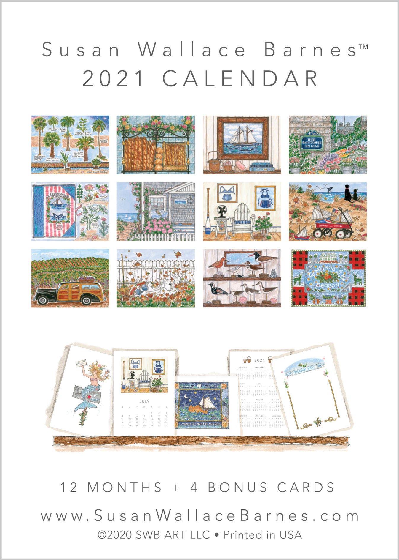 * 2021 * 5 x 7 Susan Wallace Barnes 2021 Calendar SUSAN WALLACE